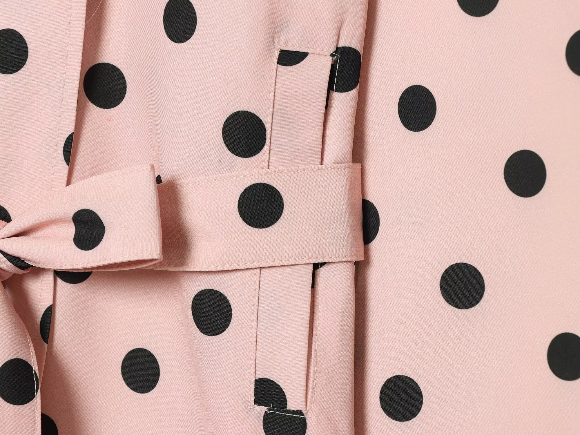 Women's standing collar polka dot windbreaker Coat