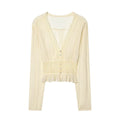 Women's slim V-neck lace chiffon shirt