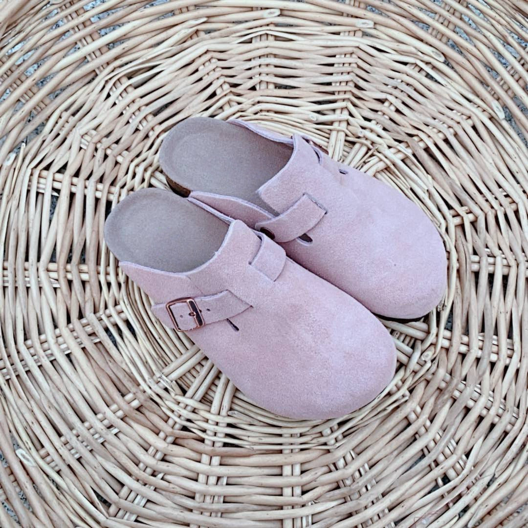 Men's and women's half-trailer vintage cork platform sandals and slippers.