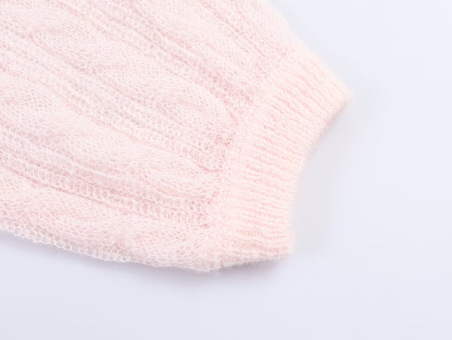Women's O Neck short sleeved hollow knit sweater