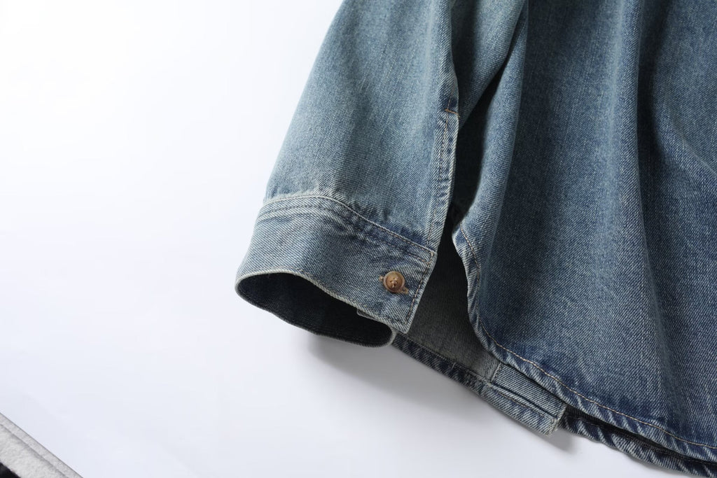 Women's new fashion casual long sleeved Button-up denim shirt