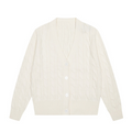 2026 New V-neck Pure Color Embroidered Twist Knitted Cardigan