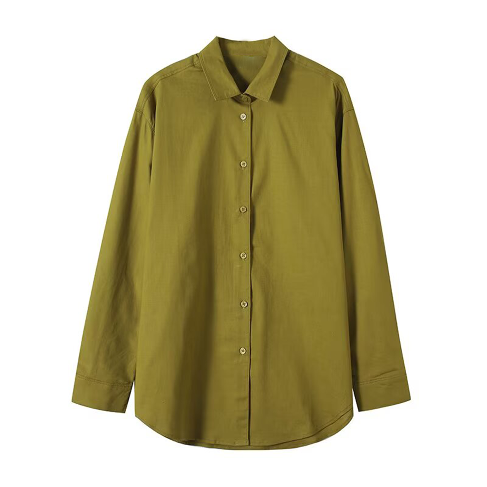 2026 Women's linen blend lapel long sleeved shirt