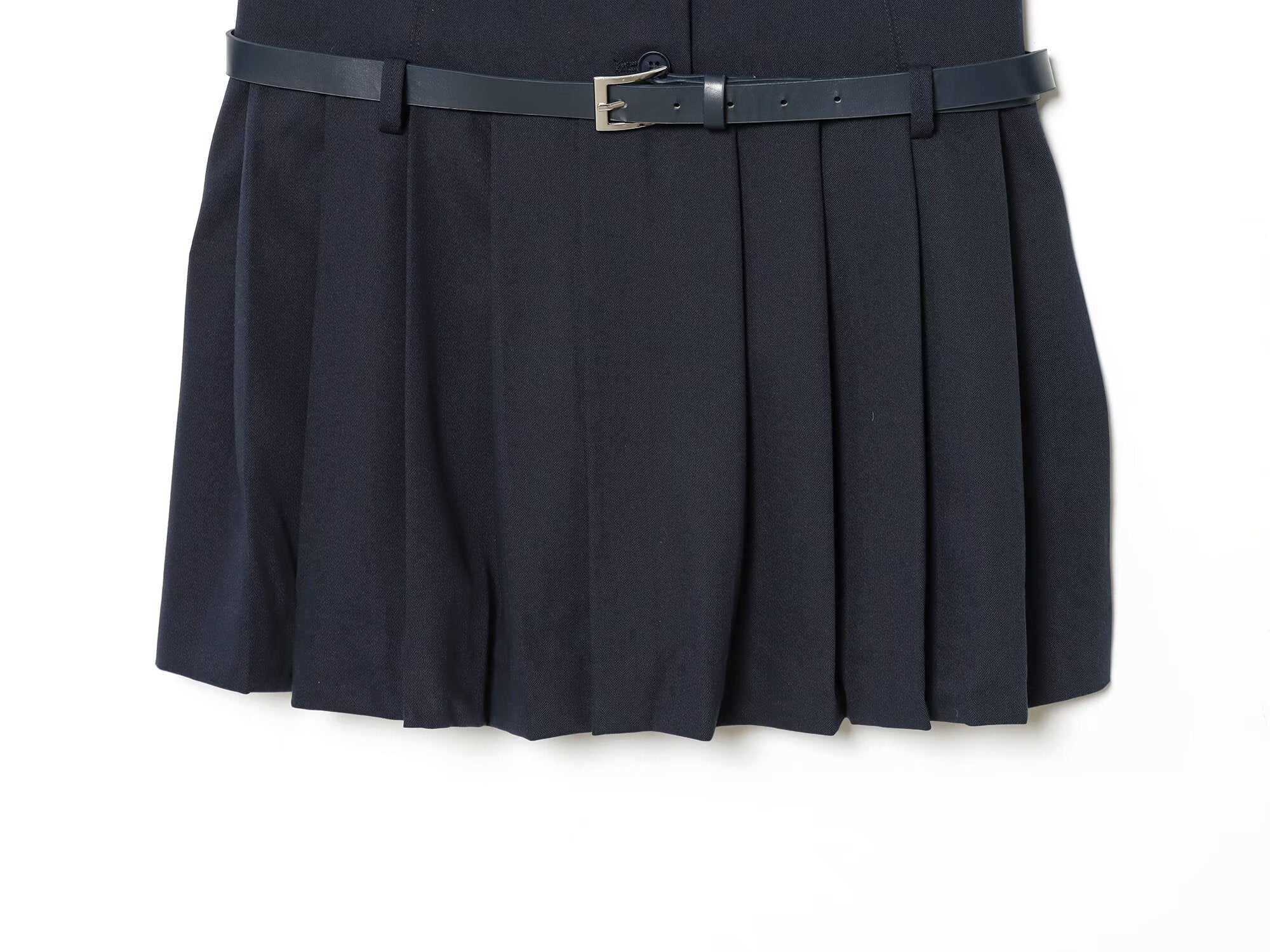 Women's with Belt low waist pleated Blazer dress