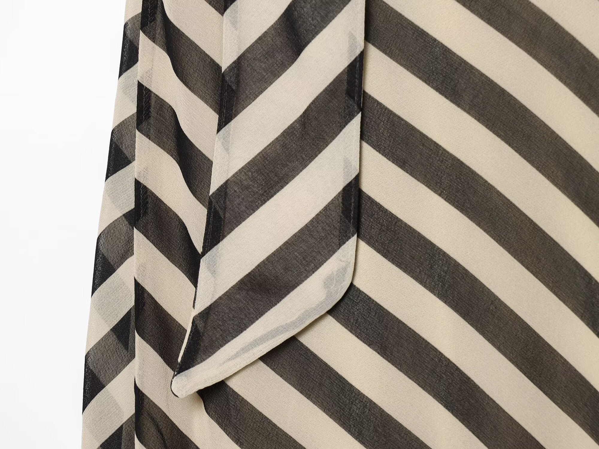 Women's ribbon decoration striped Swing collar dress