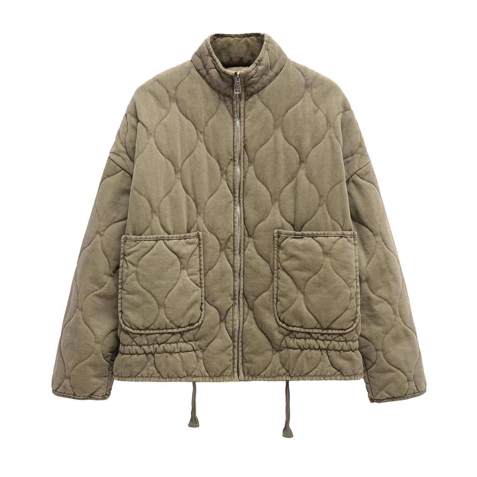 Women's winter loose warm standing collar cotton Coat