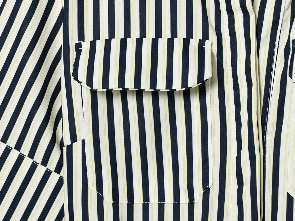 Women's with Belt shirt style poplin striped dress