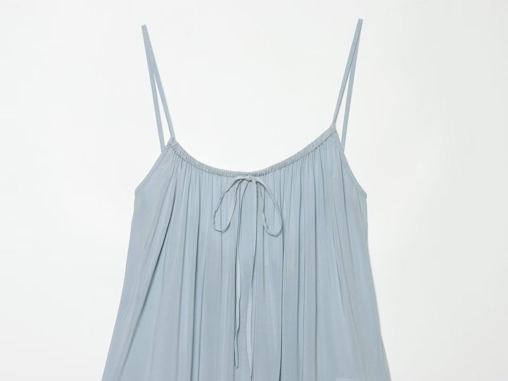 Women's layered decorative suspender mini dress