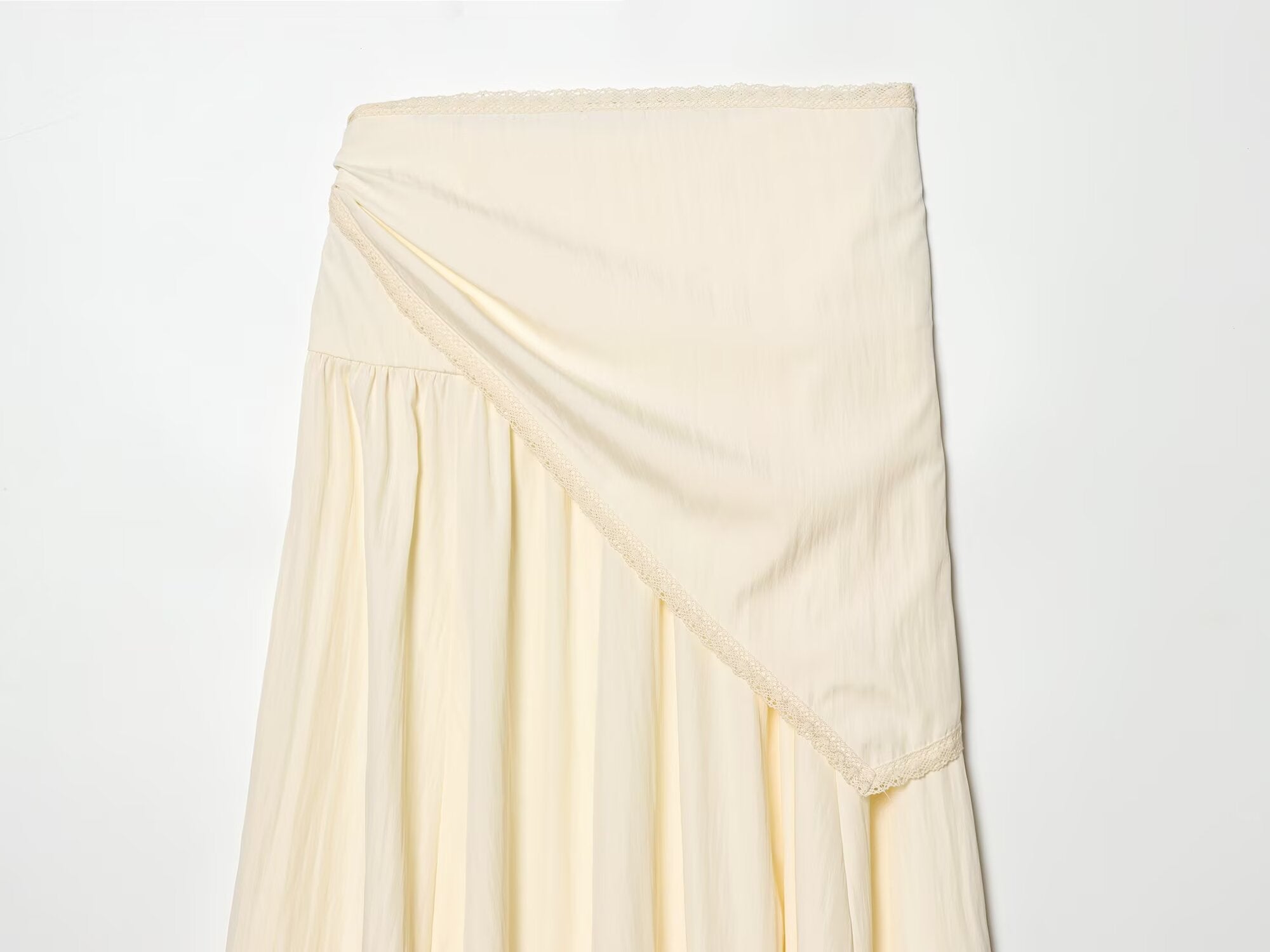 Women's scarf knot decoration pleated Midi skirt