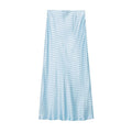 Women's satin textured polka dot MIDI skirt