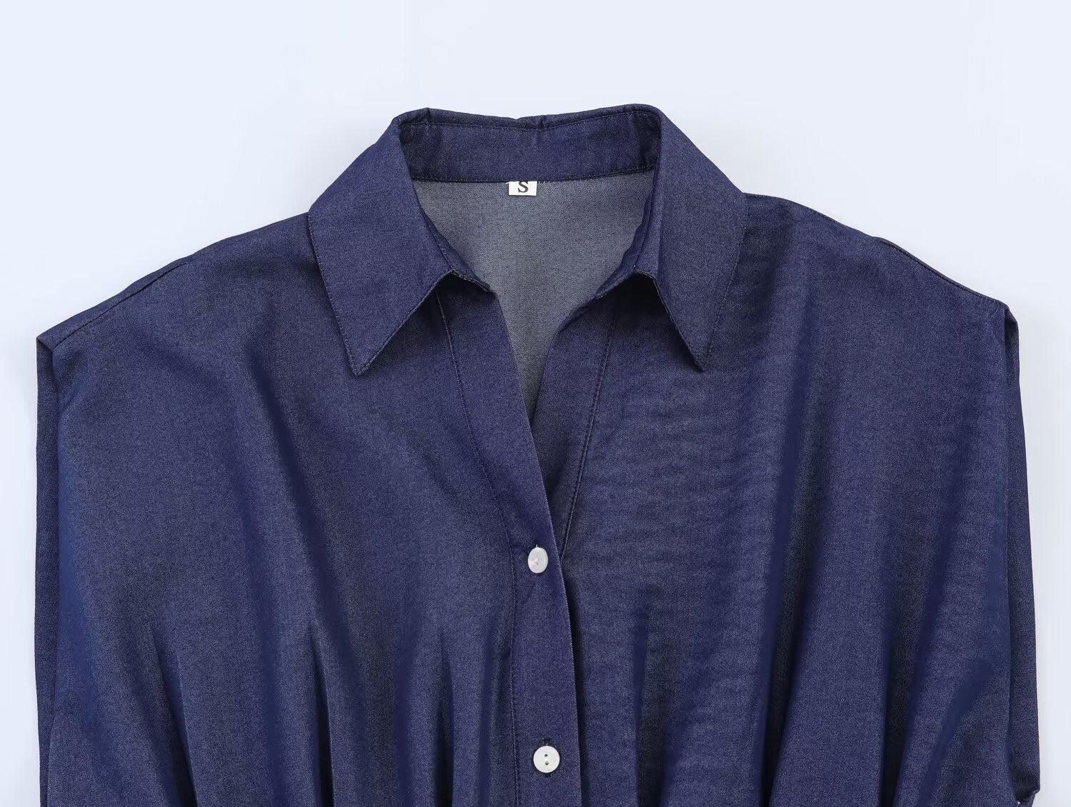 Women's casual pleated linen blend shirt