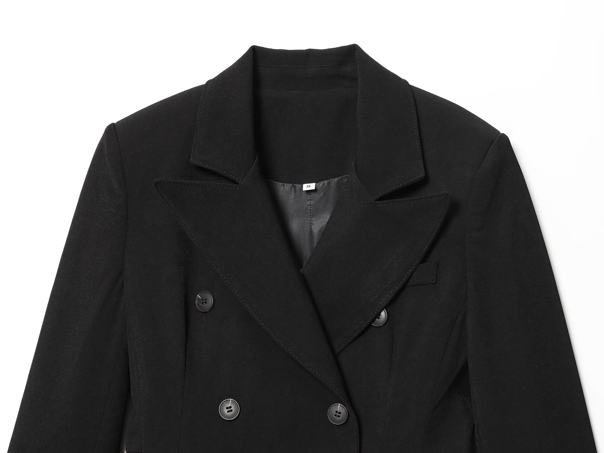 Women's new fashion black double breasted dress style suit jacket