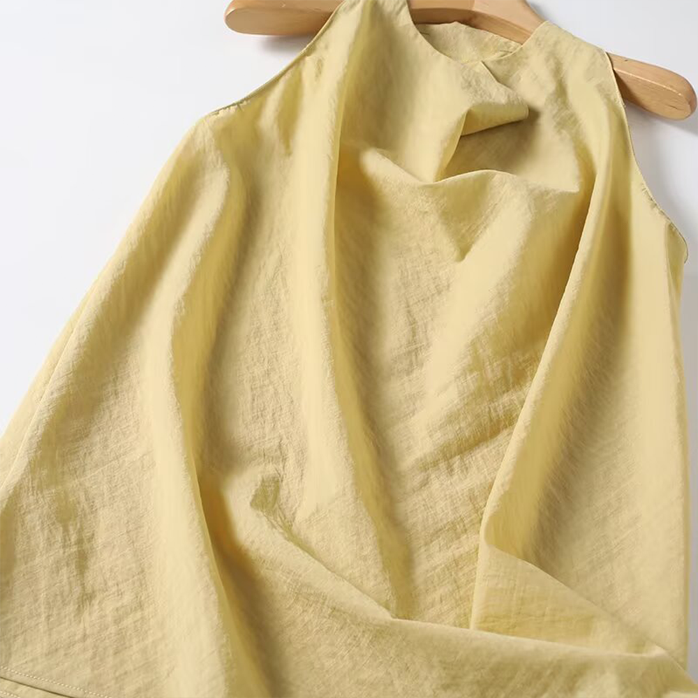 Women's draped Swing collar sleeveless top