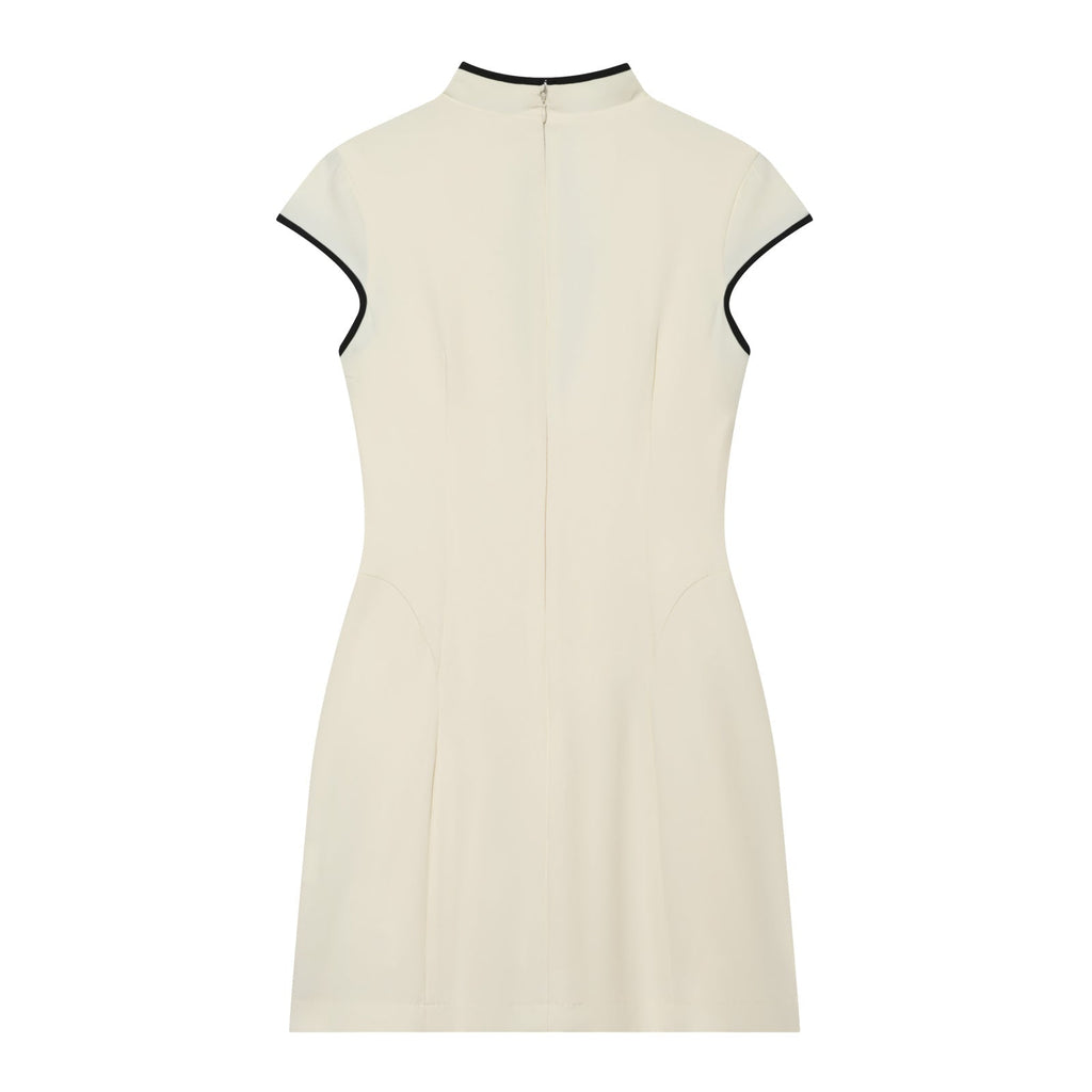 Women's contrasting color trimmed mini dress