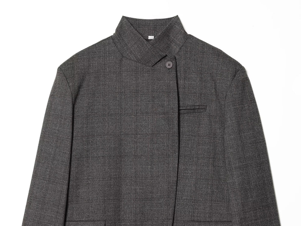 Women's casual stand collar wool blend Blazer Coat