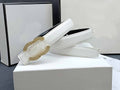 Women's New Fashion Joker Rhinestone Decorative Gold and Silver Buckle Belt Belt With a box