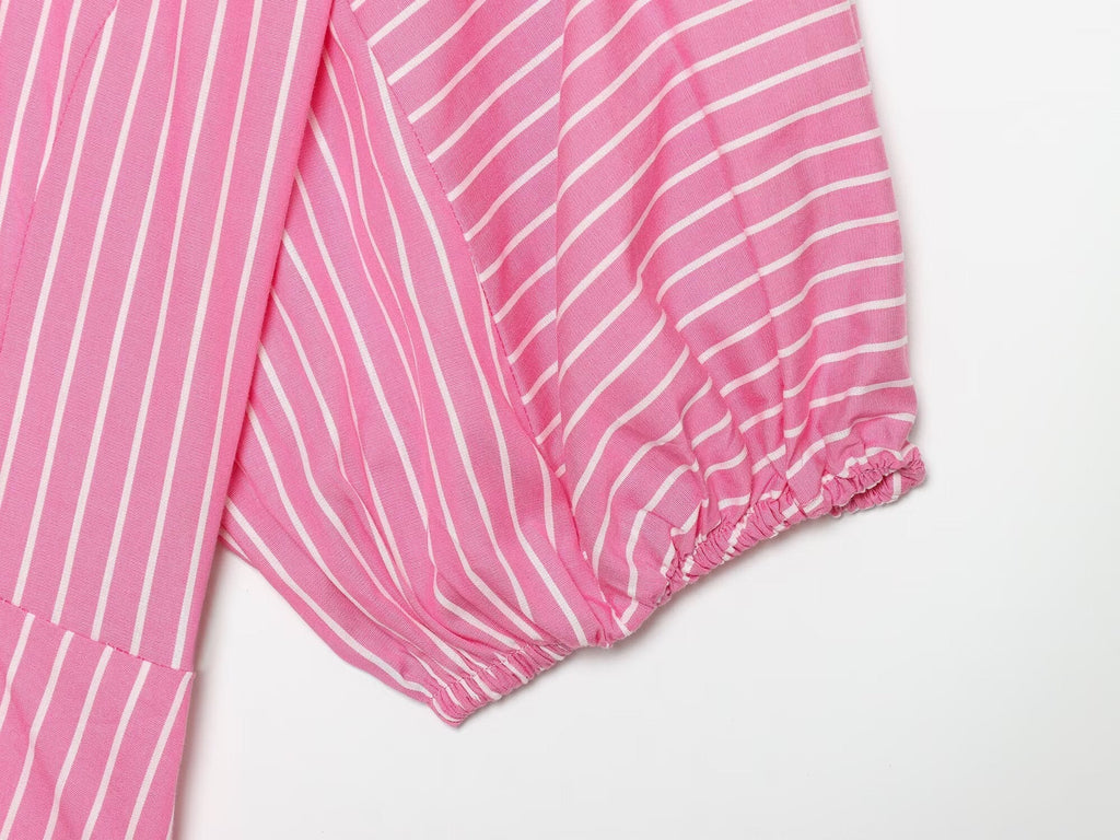 Women's casual striped poplin shirt