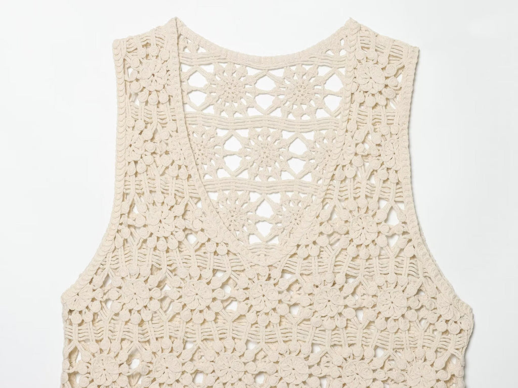 Women's casual hollow knitted vest