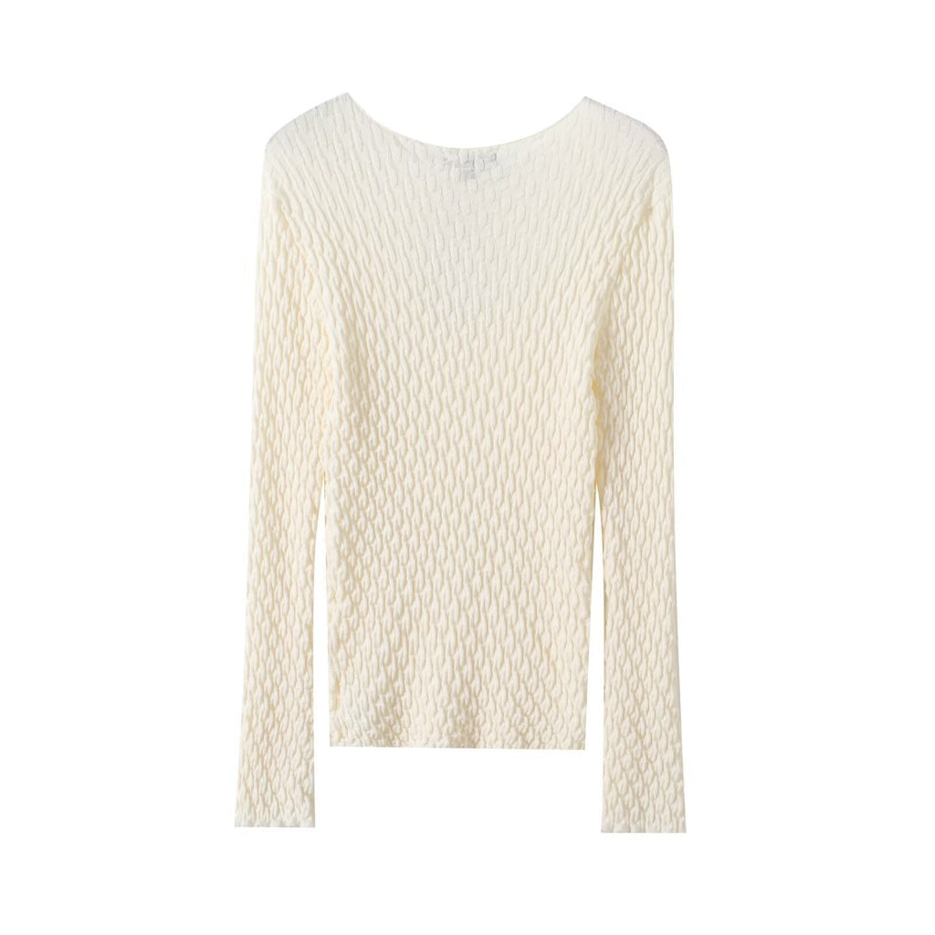 Women's new fashion texture interior style bottom knit top