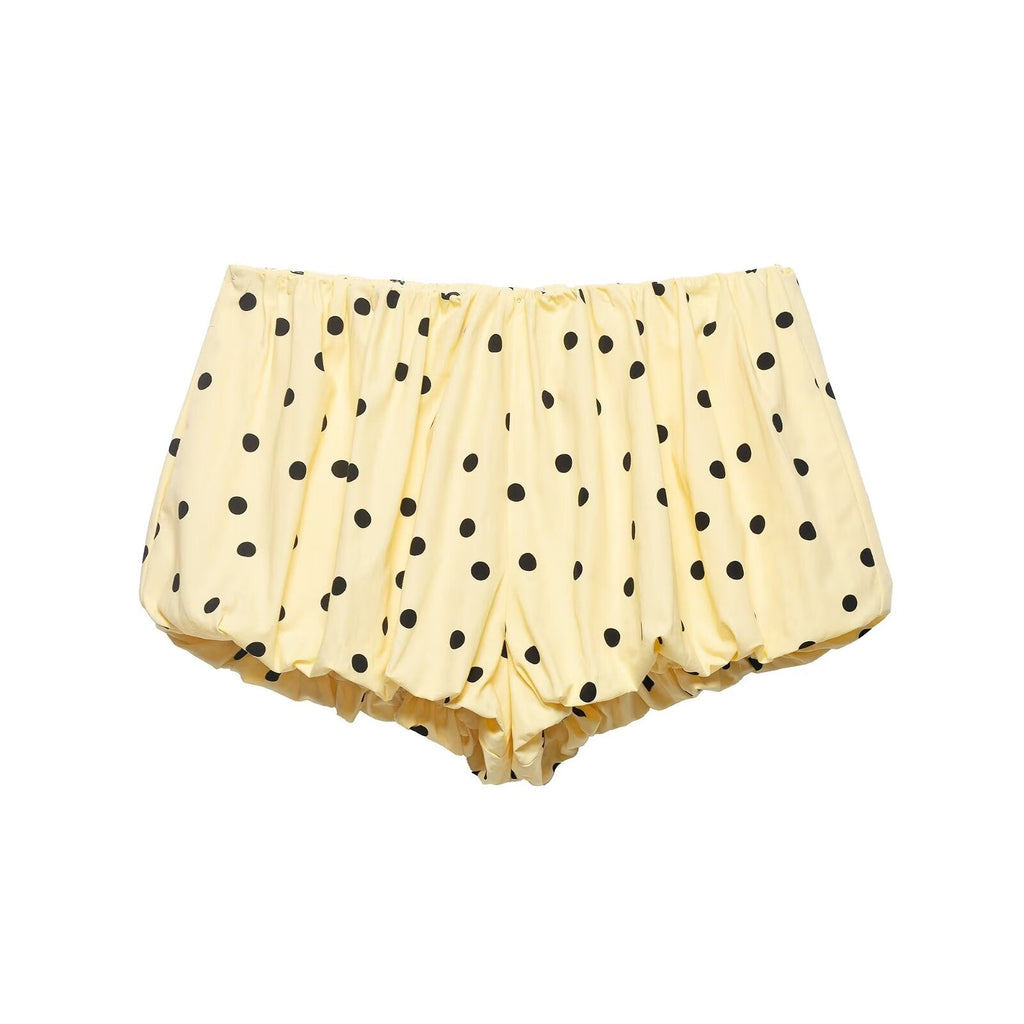 suit Women's 2 pieces pleated decorative polka dot coat+shorts
