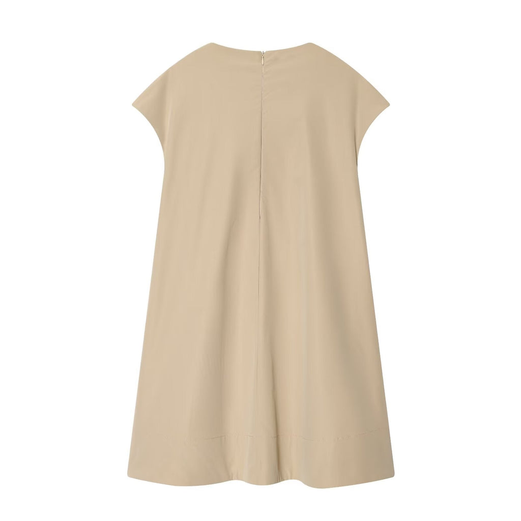 Women's loose O Neck mini dress