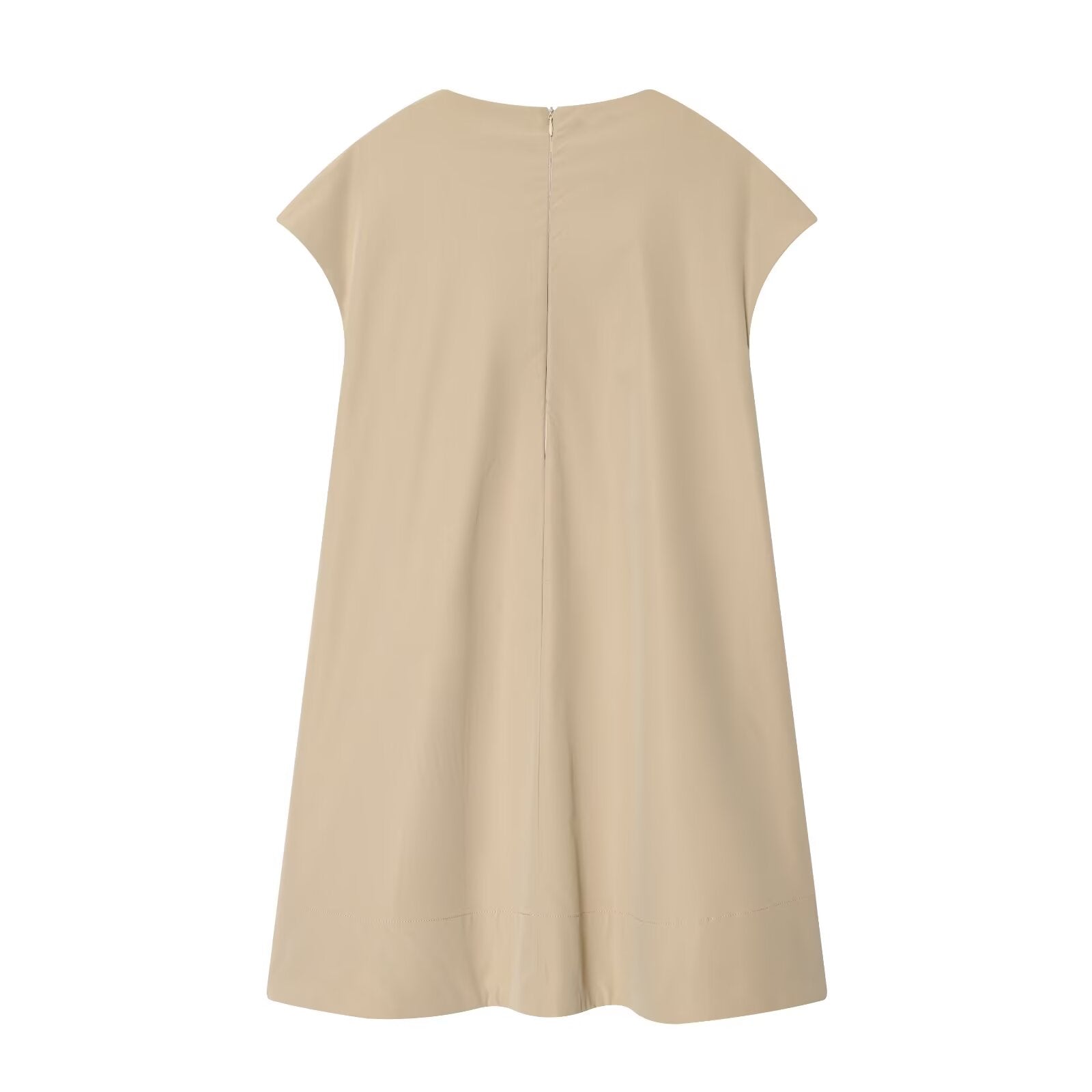 Women's loose O Neck mini dress