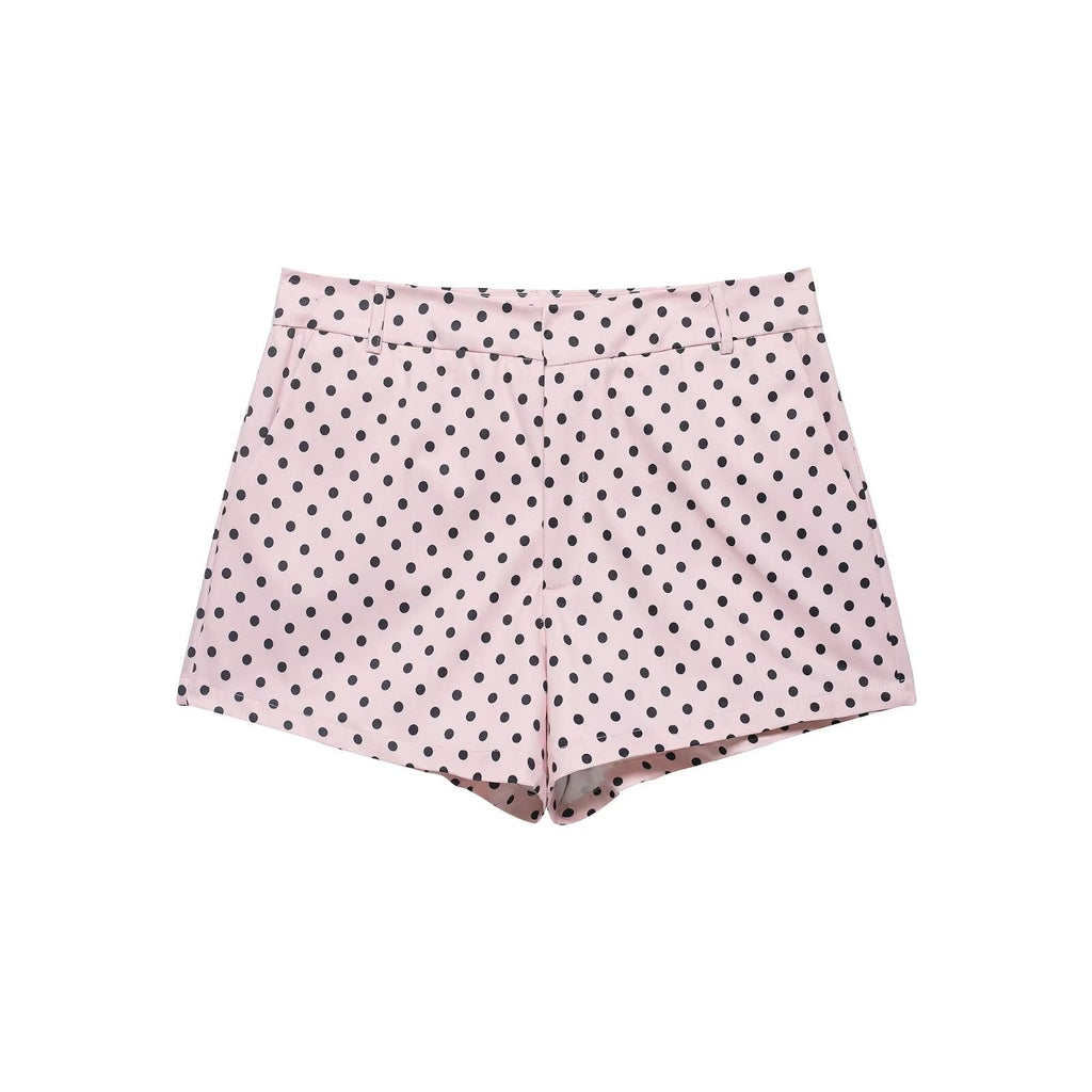suit Women's 2 pieces polka dot chiffon Coat+shorts