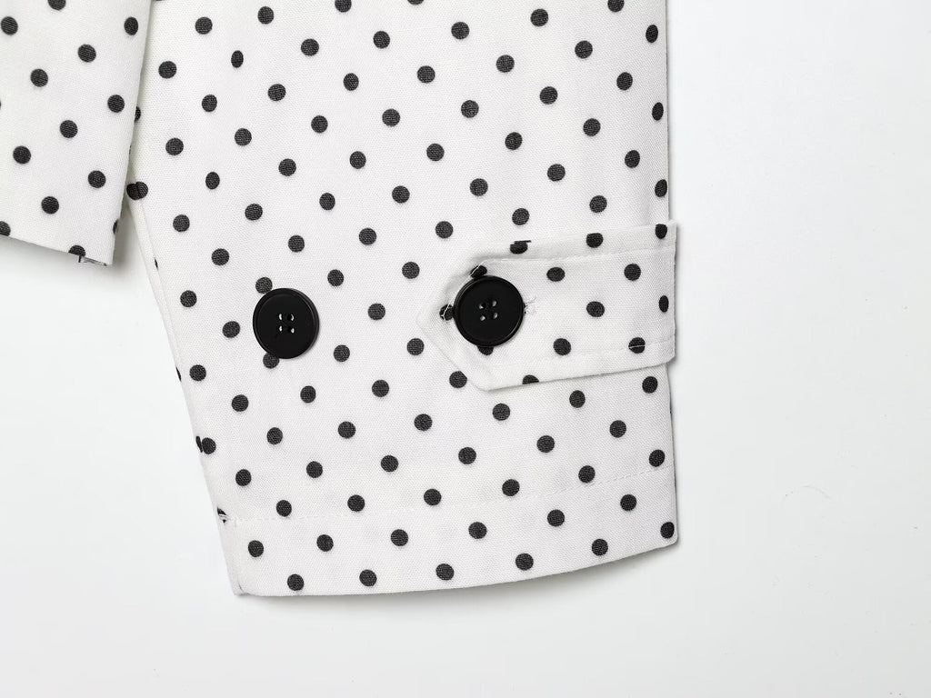 Women's with Belt polka dot windbreaker Coat