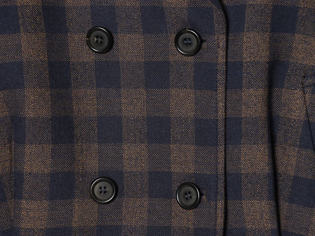 Women's casual double breasted plaid Coat