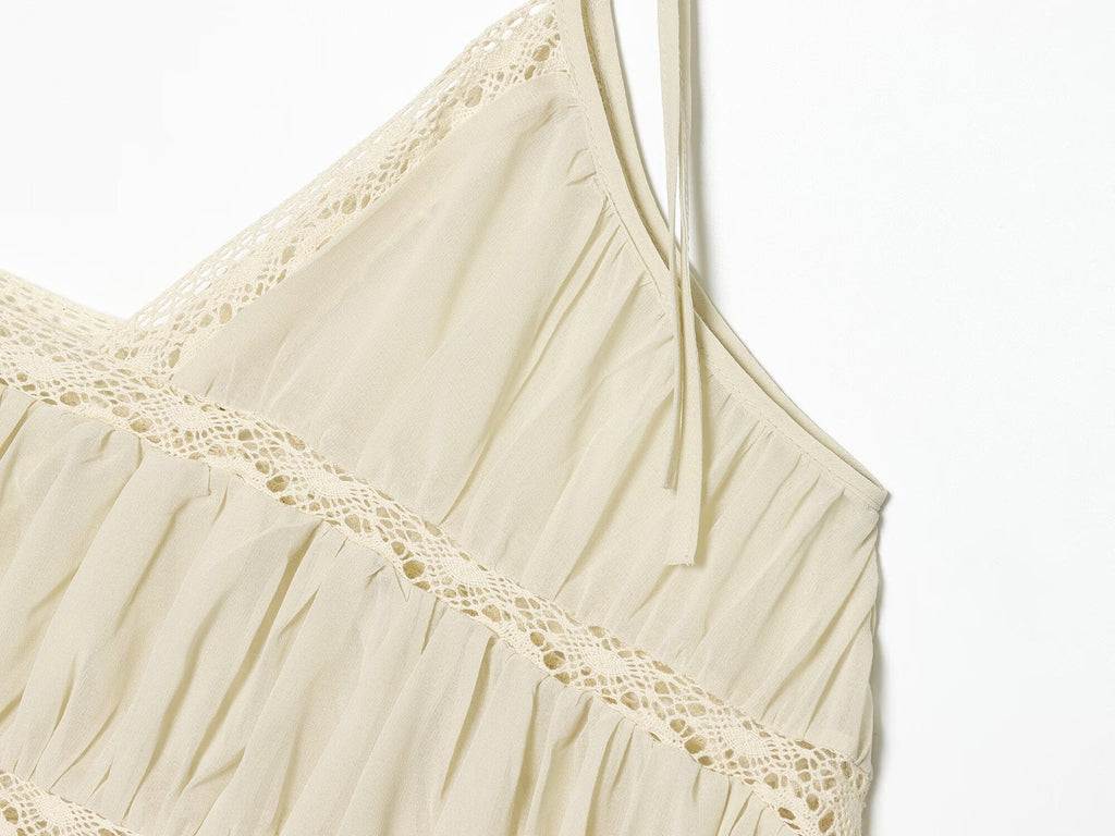 Women's pleated asymmetrical suspender top