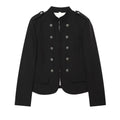 Women's with shoulder pads slim stand collar Coat