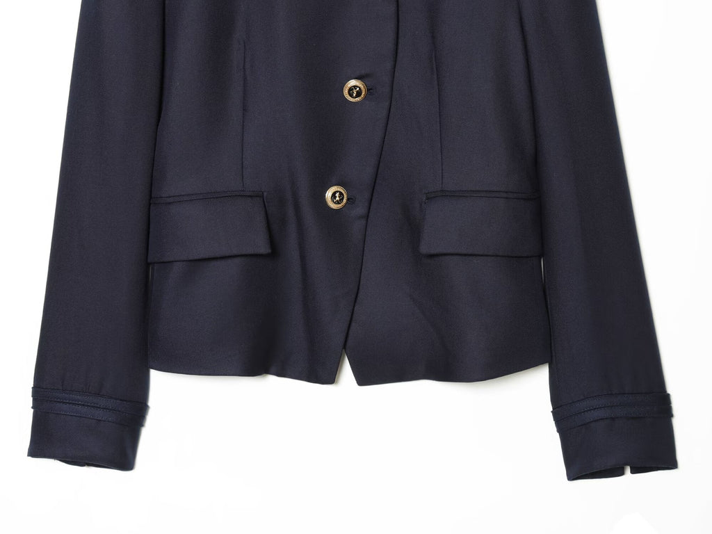 Women's gold button decoration slim Blazer Coat