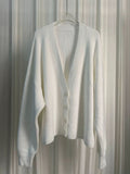 Women's casual loose knit long-sleeved cardigan V-neck coat