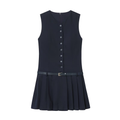 Women's with Belt low waist pleated Blazer dress