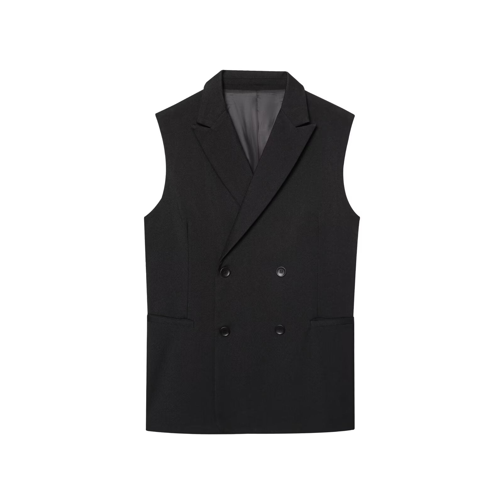 Women's 2025 new fashion loose double breasted lapel vest+Pants suit