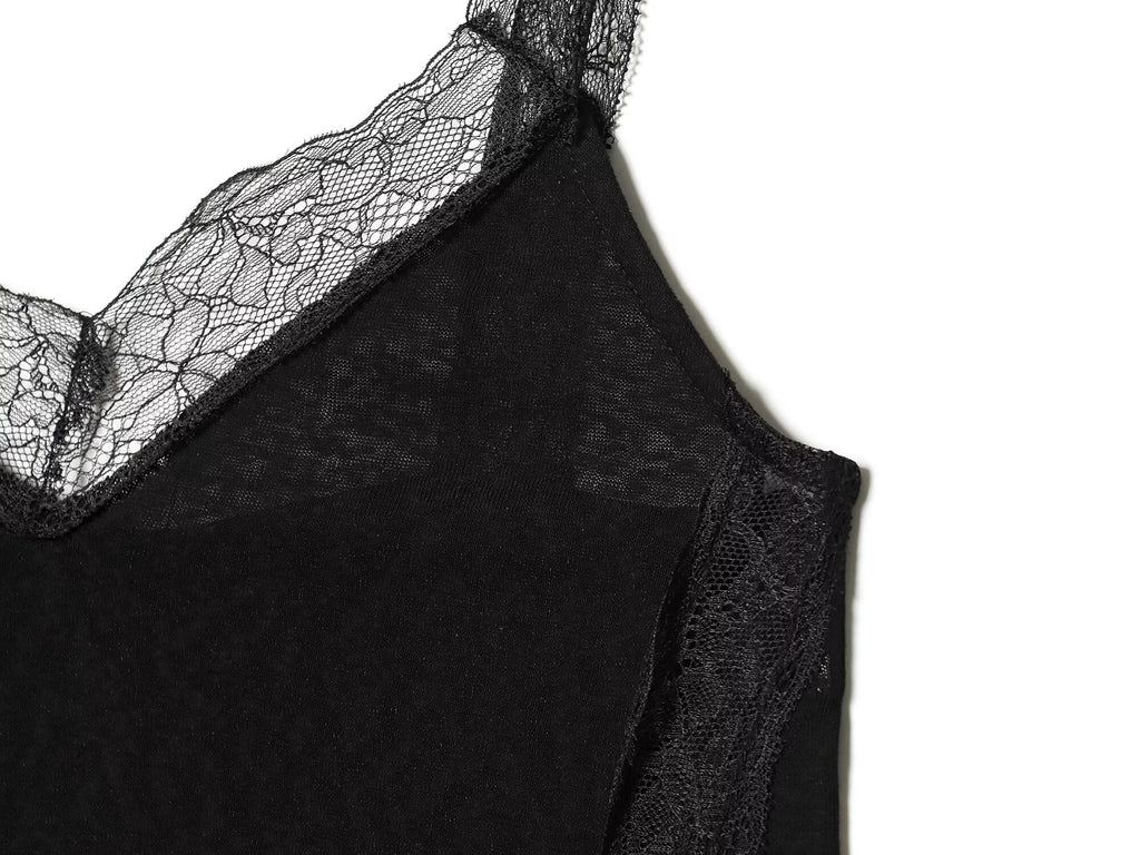 Women's lace asymmetrical cotton top