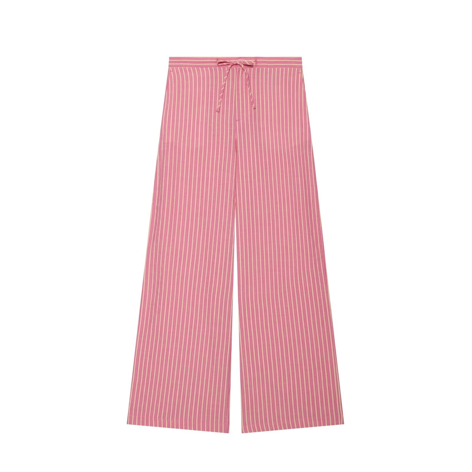 suit Women's 2 pieces striped halter neck top+wide leg pants