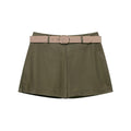 Women's with belt casual pleated culottes
