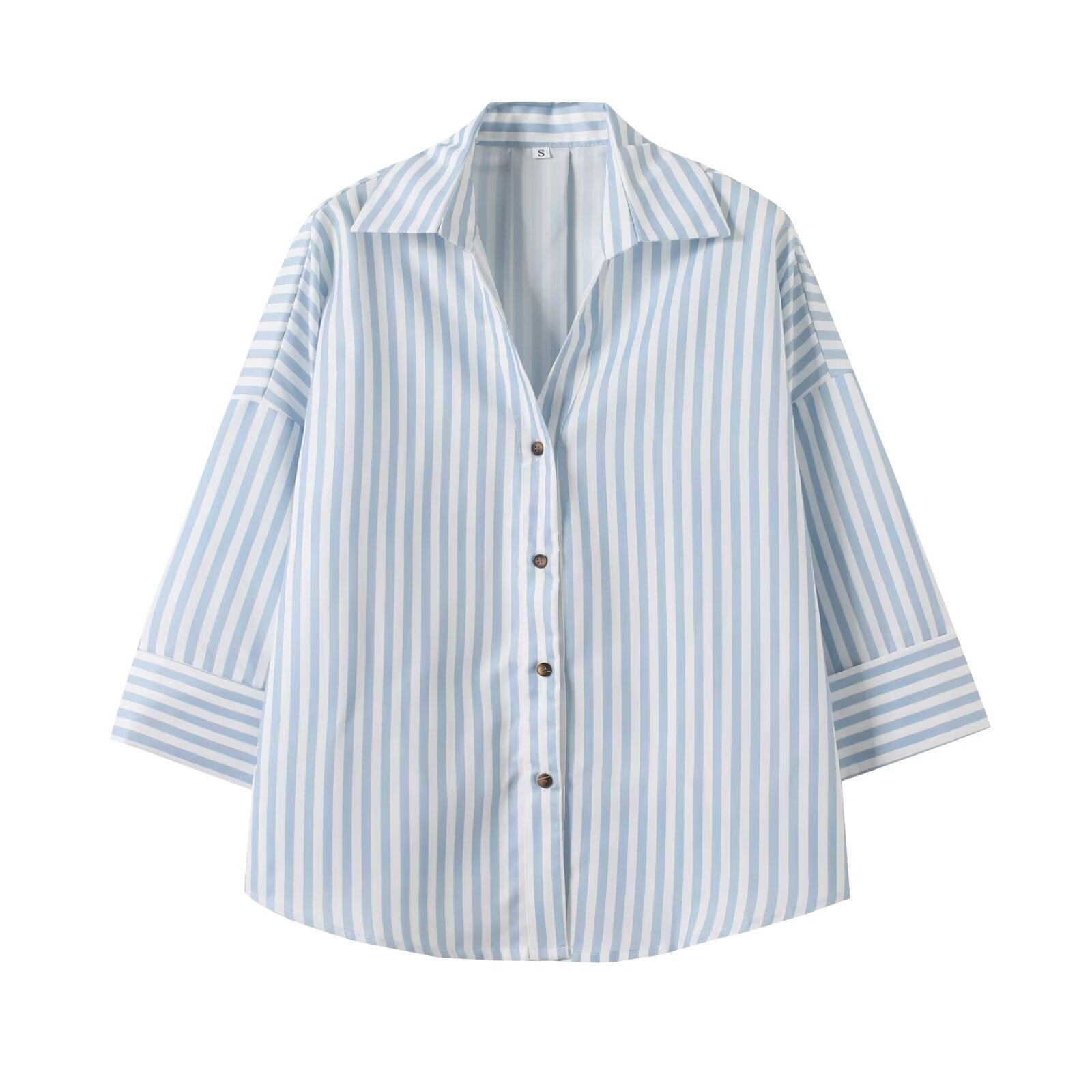 Women's 2025 new fashion loose linen blended button up shirt