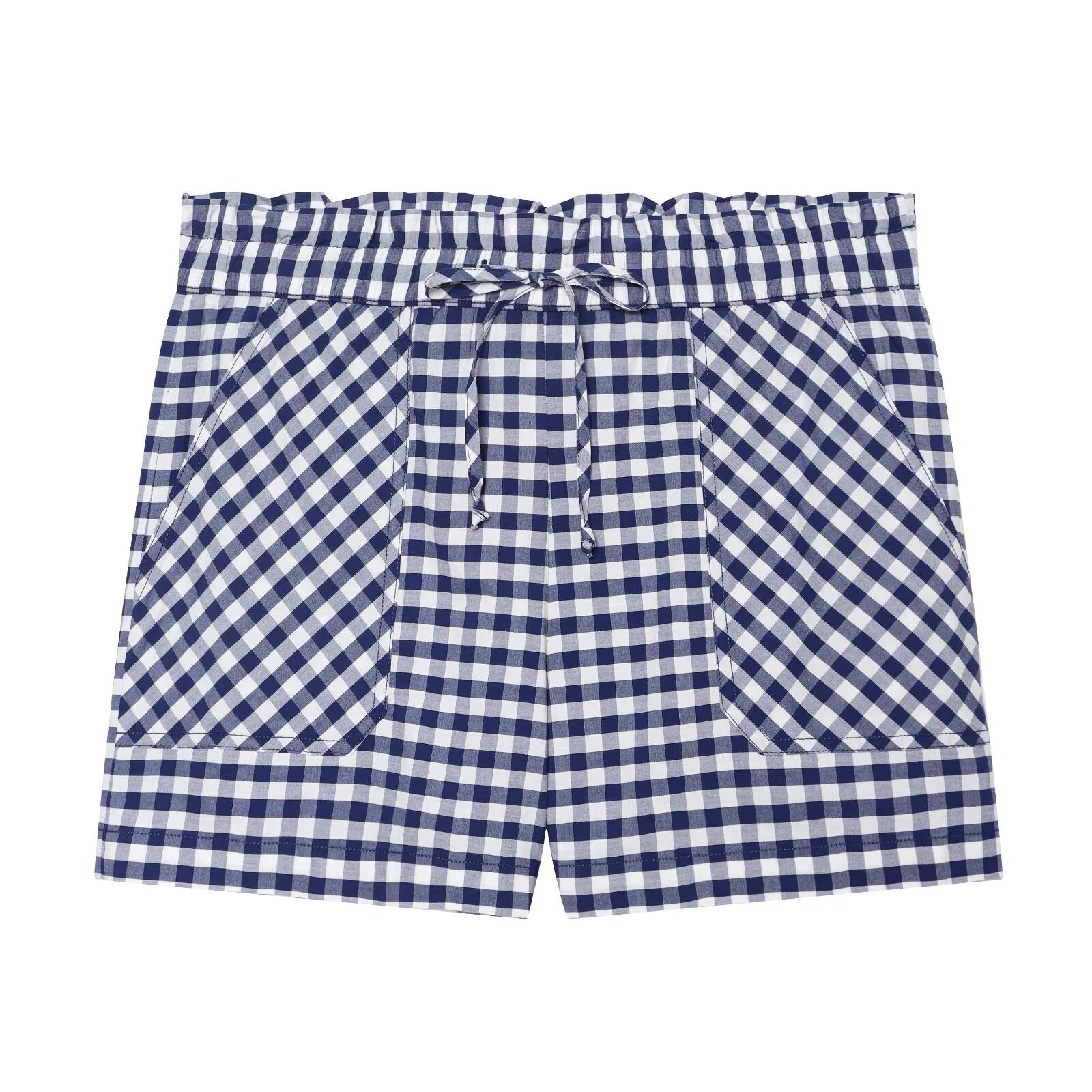suit Women's 2 pieces plaid button up shirt+shorts