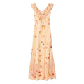 Women's ruffle edge decorative printed MIDI dress