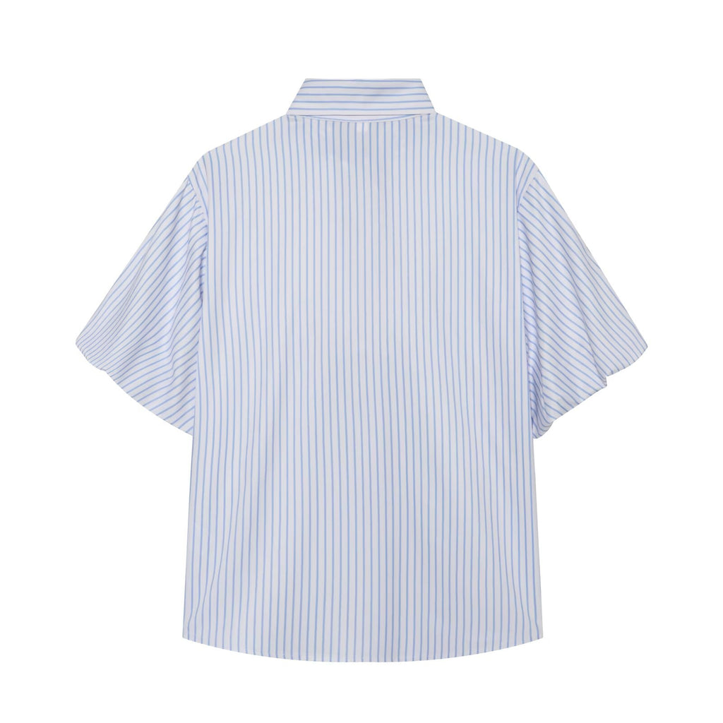 Women's bow decoration striped top