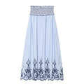 Women's casual embroidered checkered MIDI skirt