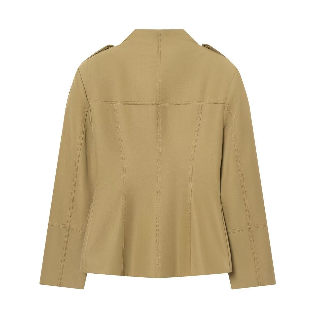 Women's casual slim stand collar Blazer Coat
