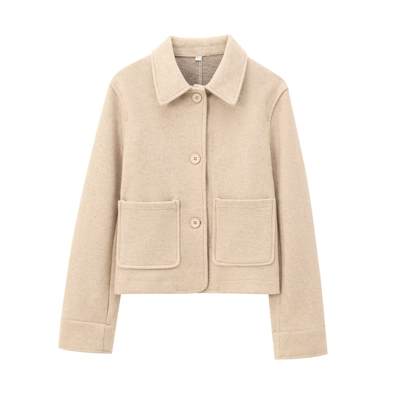 Women's new fashion long sleeved lapel soft texture jacket