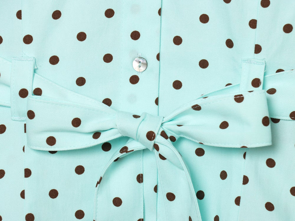 suit Women's 2 pieces polka dot pocket mini shorts+shirt style Coat
