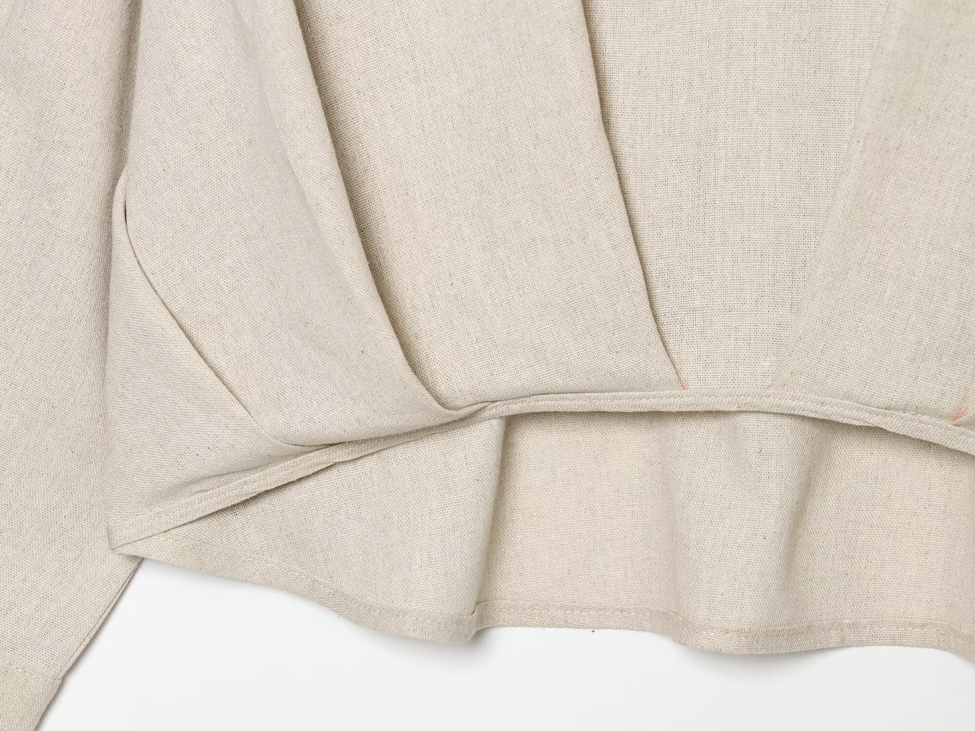 Women's fluffy hem linen blend shirt