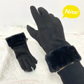 Women's new suede touch-screen gloves