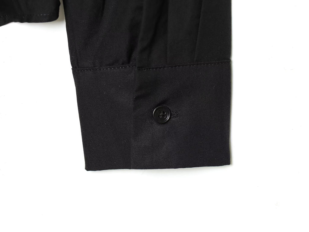 Women's pleated design slim lapel shirt