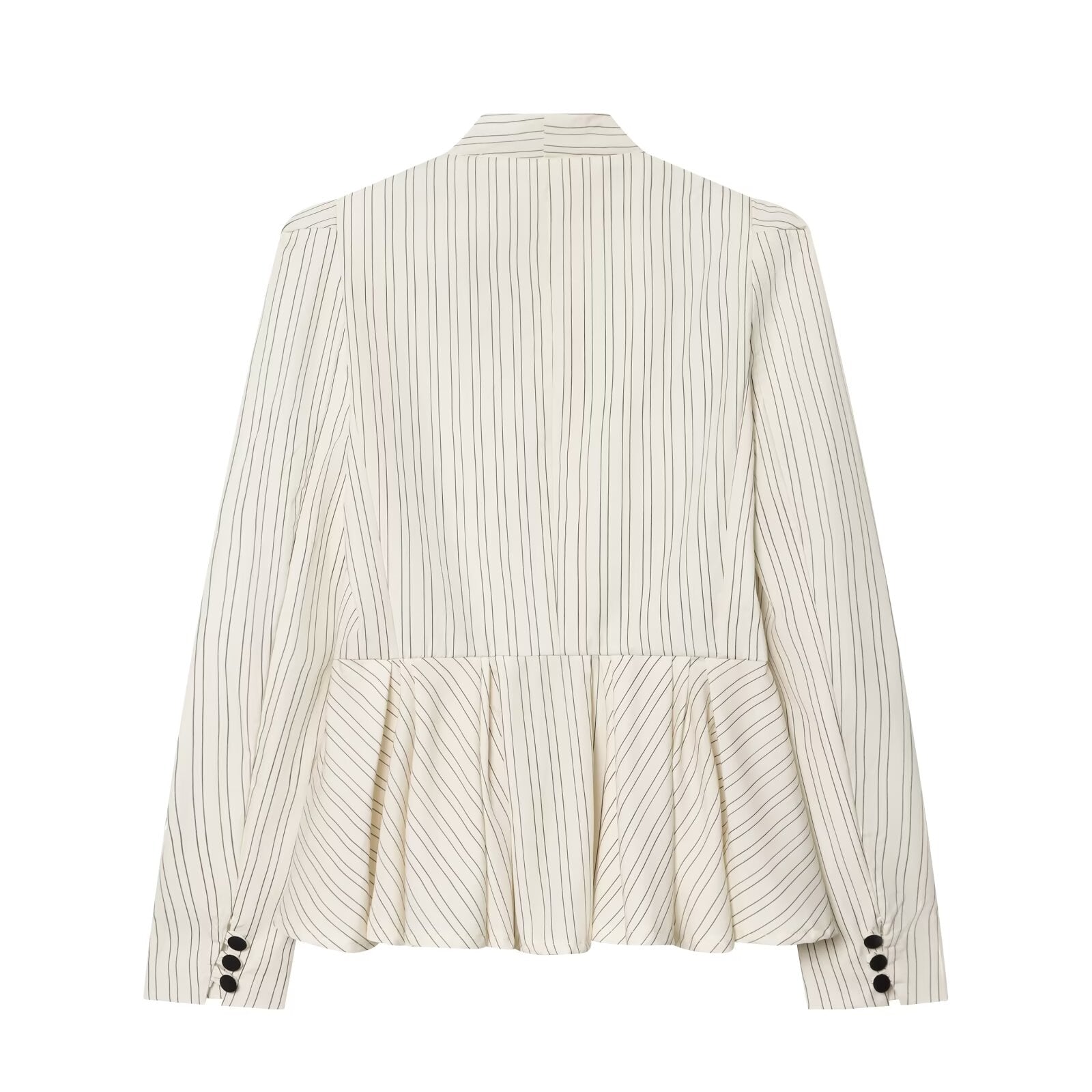 Women's short skirt style hem striped Blazer Coat